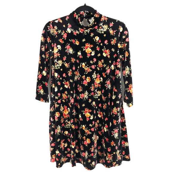 Free People Dresses & Skirts - Free People open back floral velvet dress S